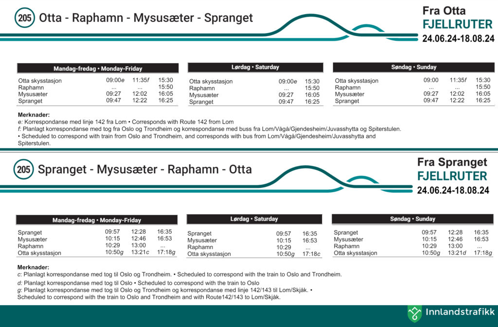 Fjellruter 2024 Buss til fjells - FJELLRUTER 24.06.24-18.08.24